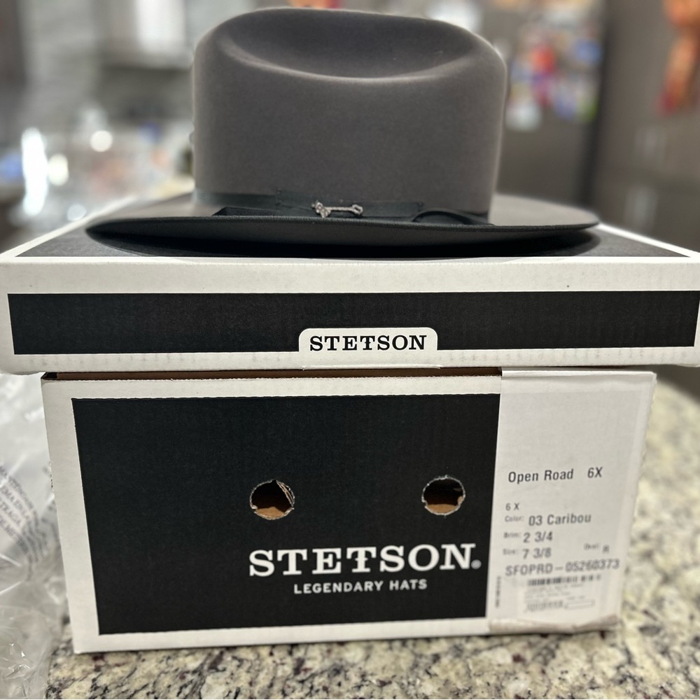 STETSON Cowboy Hat - Caribou (Grey)- size 7 3/8